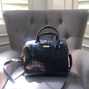 Authentic KATE SPADE Black CROC Satchel Bag Purse
